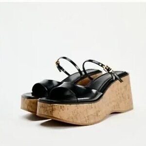 Zara Chunky Wedge Sandals - NWT